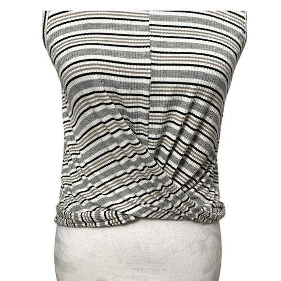 Caution To The Wind Crop Top Striped Front Twist Sleeveless Multicolor Women’s S - Picture 3 of 7